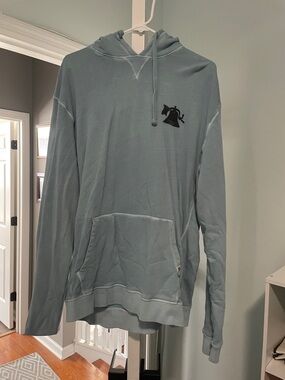 Men's Light Blue Crewneck Hoodie Sweatshirt with Bell Logo